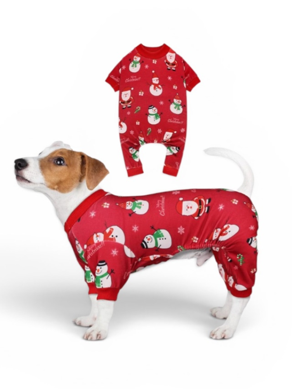 Pet Red Holiday Snowman Pajamas